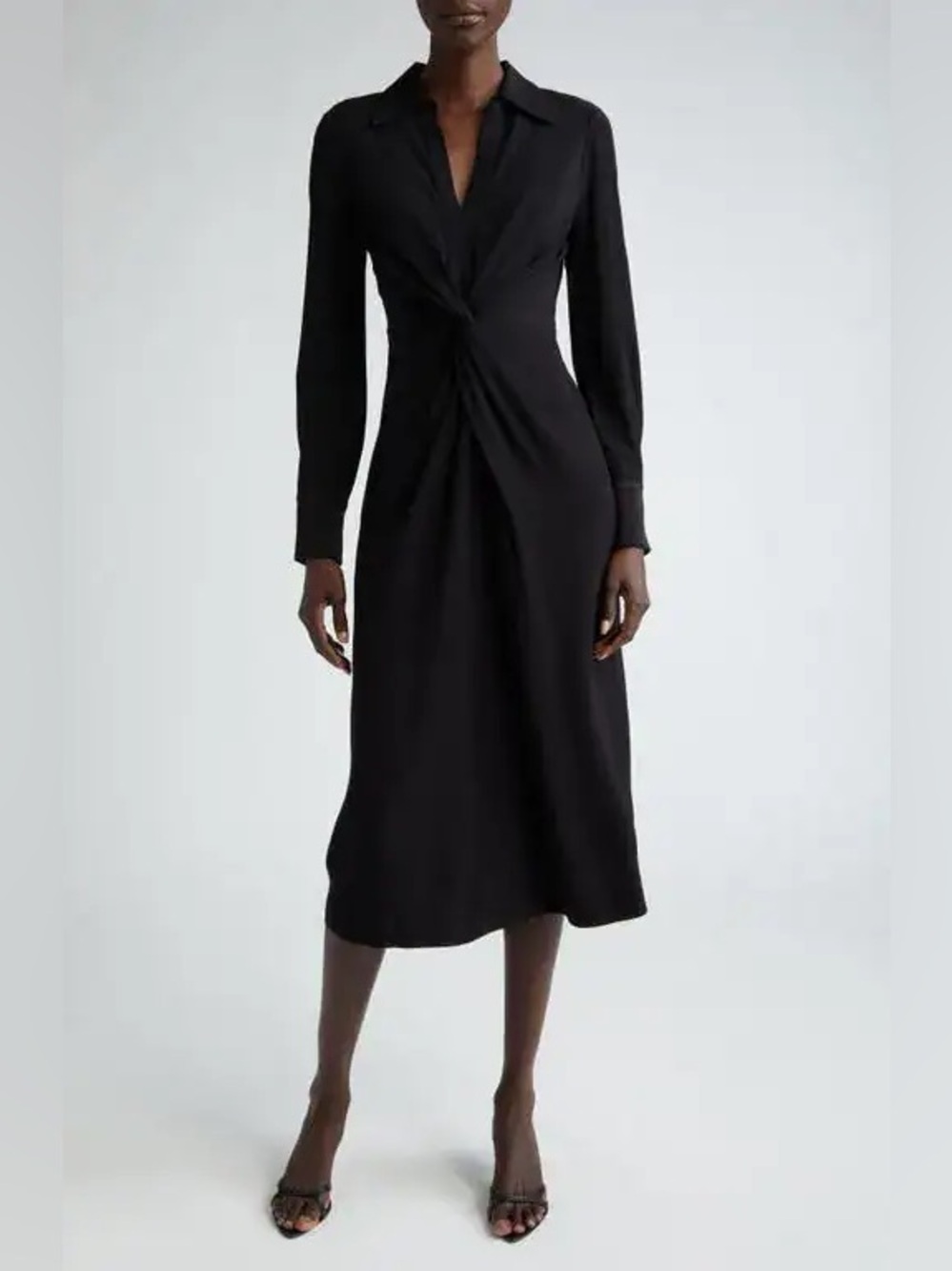 NWOT ST. JOHN Twist Front Midi Shirtdress
Size 4